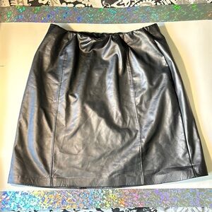 Faux Leather Black Mini A-Line Skirt for Night Out